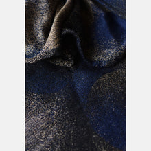 Load image into Gallery viewer, Yaro vävd sjal - Exoplanet Duo Camel Black Blue Wool Blend - 50% ull, 40% bomull, 10% silke - Utförsäljning!
