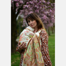 Ladda upp bild till gallerivisning, Yaro ringsjal - Floral Trio Brick Green Caramel Seacell Ring Sling - 90% bomull, 10% seacell
