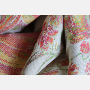 Yaro ringsjal - Floral Trio Brick Green Caramel Seacell Ring Sling - 90% bomull, 10% seacell