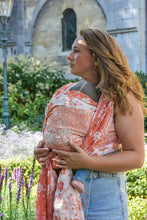 Laden Sie das Bild in den Galerie-Viewer, Yaro vävd sjal - Flowersnake Duo Brick Orange Linen - 70% bomull, 30% linne
