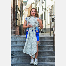 Load image into Gallery viewer, Yaro woven wrap - Four Winds Light-Grey Delave Linen - 60% cotton, 40% linen
