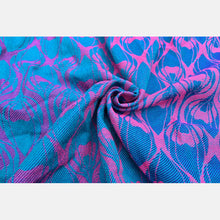 Laden Sie das Bild in den Galerie-Viewer, Yaro vävd sjal - La Fleur Meta Petrol Purple Fuchsia Tencel - 70% bomull, 30% tencel - Utförsäljning!
