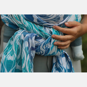 Yaro vävd sjal - La Fleur Trinity Atlantic Rainbow Linen Hemp - 70% bomull, 25% linne, 5% hampa - Utförsäljning!