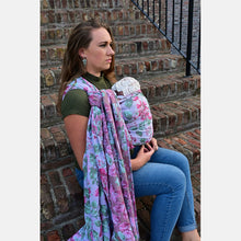 Ladda upp bild till gallerivisning, Yaro ringsjal - La Peonia Trinity Fuchsia Green Tencel Ring Sling - 80% bomull, 20% tencel - Utförsäljning!
