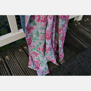 Yaro ringsjal - La Peonia Trinity Fuchsia Green Tencel Ring Sling - 80% bomull, 20% tencel - Utförsäljning!