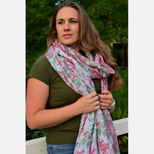 Ladda upp bild till gallerivisning, Yaro ringsjal - La Peonia Trinity Fuchsia Green Tencel Ring Sling - 80% bomull, 20% tencel - Utförsäljning!
