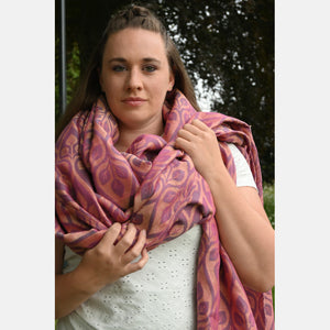 Yaro vävd sjal - La Vita Duo Beige Pale Pink Wool Blend - 50% merinoull, 40% bomull, 10% silke - Utförsäljning!