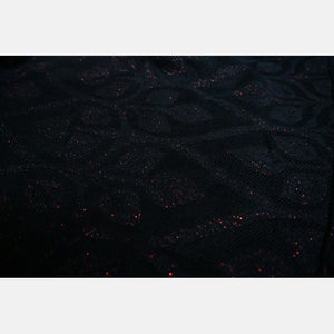 Yaro ringsjal - La Vita Duo Black Alpaca Red Glam Ring Sling - 69% bomull, 30% baby alpacka, 1% glitter - Utförsäljning!