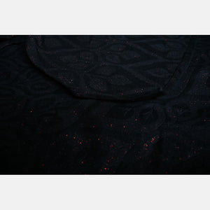 Yaro ringsjal - La Vita Duo Black Alpaca Red Glam Ring Sling - 69% bomull, 30% baby alpacka, 1% glitter - Utförsäljning!