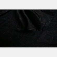 Load image into Gallery viewer, Yaro woven wrap - La Vita Duo Black Alpaca Red Glam - 69% cotton, 30% baby alpaca, 1% glitter
