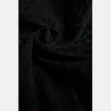 Load image into Gallery viewer, Yaro woven wrap - La Vita Duo Black Alpaca Red Glam - 69% cotton, 30% baby alpaca, 1% glitter
