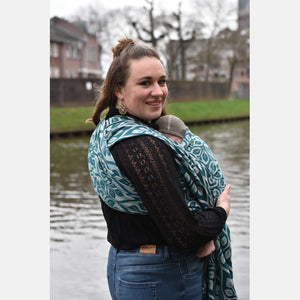 Yaro vävd sjal - La Vita Duo Black Petrol Natural Alpaca Wool - 50% bomull, 30% baby alpacka, 20% merinoull - Utförsäljning!