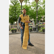 Load image into Gallery viewer, Yaro Woven wrap - La Vita Duo Yellow Dark-Purple Linen - 70% Cotton, 30% Linen - Sale!
