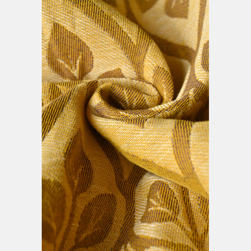 Yaro ringsjal - La Vita Duo Yellow Dark-Purple Linen - 70% bomull, 30% linne - Utförsäljning!
