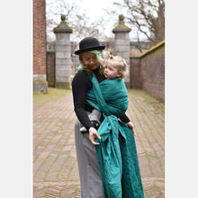 Load image into Gallery viewer, Yaro vävd sjal - La Vita Petrol Green Wool Blend - 60% bomull, 30% ull, 5% silke, 5% kashmir
