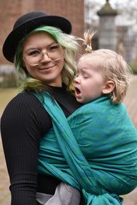 Yaro vävd sjal - La Vita Petrol Green Wool Blend - 60% bomull, 30% merinoull, 5% silke, 5% kashmir - Utförsäljning!
