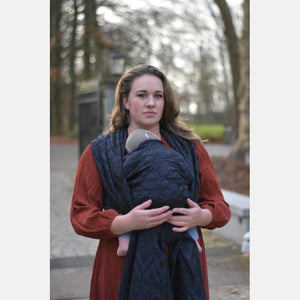 Yaro vävd sjal - La Vita Puffy Black Navy Alpaca Wool - 40% bomull, 40% Baby alpacka, 20% merinoull - Utförsäljning!