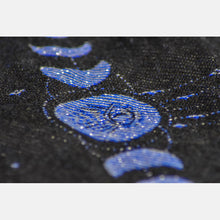 Load image into Gallery viewer, Yaro woven shawl - Luna Duo Black Grey Dark-Blue Glam - 99% cotton, 1% polyester
