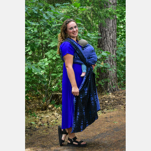Yaro woven shawl - Luna Duo Black Grey Dark-Blue Glam - 99% cotton, 1% polyester