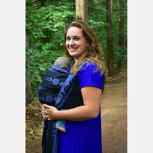 Load image into Gallery viewer, Yaro woven shawl - Luna Duo Black Grey Dark-Blue Glam - 99% cotton, 1% polyester
