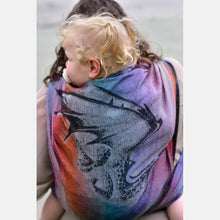 Load image into Gallery viewer, Yaro woven wrap - Moonkeeper Duo Celestial Rainbow Black - 100% cotton
