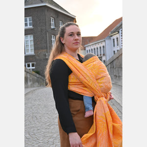 Yaro ringsjal - Oasis Duo Yellow Peach Confetti Ring Sling - 99% bomull, 1% polyester - Utförsäljning!