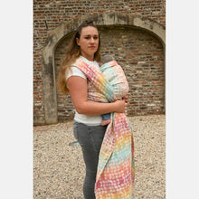 Load image into Gallery viewer, Yaro Ring Sling - Petals Ultra Bonbon Rainbow Linen Ring Sling - 60% cotton, 30% linen, 5% seacell and 5% kapok
