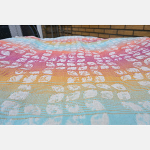 Yaro woven wrap - Petals Ultra Bonbon Rainbow Linen - 60% cotton, 30% linen, 5% seacell, 5% kapok