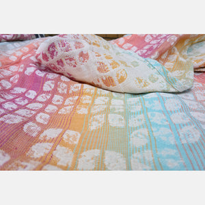 Yaro vävd sjal - Petals Ultra Bonbon Rainbow Linen - 60% bomull, 30% linne, 5% seacell, 5% kapok