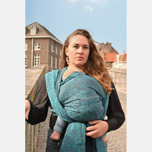 Laden Sie das Bild in den Galerie-Viewer, Yaro vävd sjal - Rococo Petrol Bordeaux Wool - 60% bomull, 40% merinoull - Utförsäljning!
