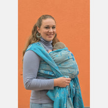 Laden Sie das Bild in den Galerie-Viewer, Yaro ringsjal - Starfish Duo Blue Grey Confetti Ring Sling - 99% bomull, 1% silke - Utförsäljning!
