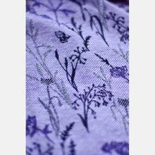 Load image into Gallery viewer, Yaro ring sling - Terra Duo Black Silver Purple Bourette Ring Sling - 70% cotton, 30% bourette silk
