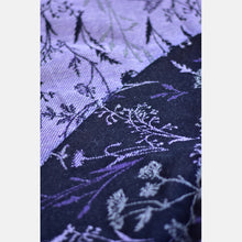 Load image into Gallery viewer, Yaro woven wrap - Terra Duo Black Silver Purple Bourette - 70% cotton, 30% bourette silk
