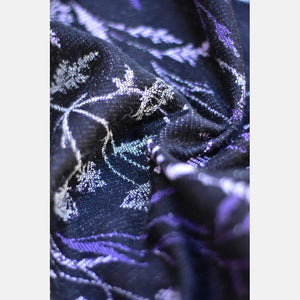 Yaro woven wrap - Terra Duo Black Silver Purple Bourette - 70% cotton, 30% bourette silk