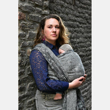 Load image into Gallery viewer, Yaro ring sling - Terra Duo Grey Black Wool Boucle - 70% cotton, 25% merino wool, 5% polyamide
