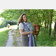 Load image into Gallery viewer, Yaro Ring Sling - Terra Duo Violet Olive Flame Ring Sling - 100% Cotton

