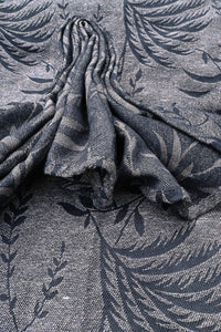 Yaro woven wrap - Tropical Black Origami Melange Linen - 60% cotton, 40% linen