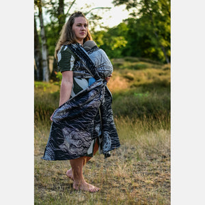 Yaro gewebter tragetuch – Wolf Duo Schwarz Weiß Tencel Seacell – 60 % Baumwolle, 30 % Tencel, 10 % Seacell