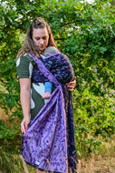 Yaro vävd sjal - Terra Duo Black Silver Orchid Silk - 90% bomull, 10% silke