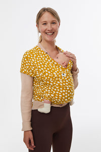 Coracor Abstract Dot Mustard Stretchy wrap