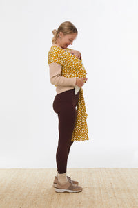 Coracor Abstract Dot Mustard Stretchy wrap