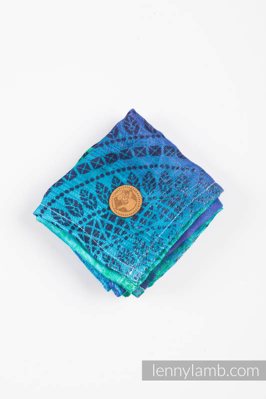 Muslin Square 65x65cm - PEACOCK'S TAIL - FANTASY