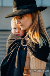 Ring Sling - PEACOCK'S TAIL - PITCH BLACK - 59% cotton, 41% merino wool