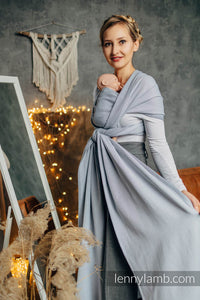 Lenny Lamb Baby Sling/Vävd sjal för prematur - LITTLE HERRINGBONE GREY - 100% bomull