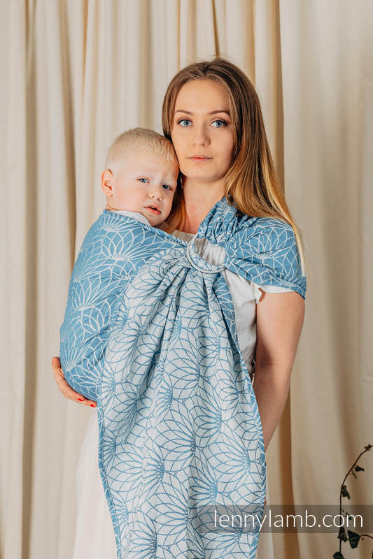 Lenny Lamb Ringsjal - LOTUS - BLUE - 100% linne
