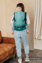 Load image into Gallery viewer, LennyPreschool Carrier - LITTLE HERRINGBONE OMBRE GREEN - 100% cotton
