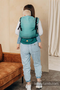 LennyPreschool Carrier - LITTLE HERRINGBONE OMBRE GREEN - 100% bomull