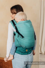 Load image into Gallery viewer, LennyPreschool Carrier - LITTLE HERRINGBONE OMBRE GREEN - 100% cotton
