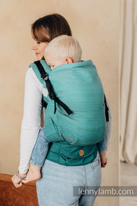 LennyPreschool Carrier - LITTLE HERRINGBONE OMBRE GREEN - 100% cotton