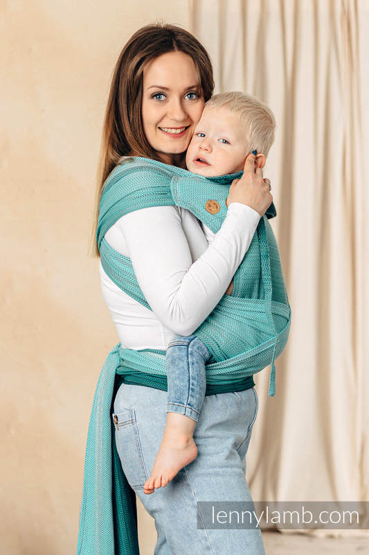 Wrap-Tai Carrier - LITTLE HERRINGBONE OMBRE GREEN - 100% bomull
